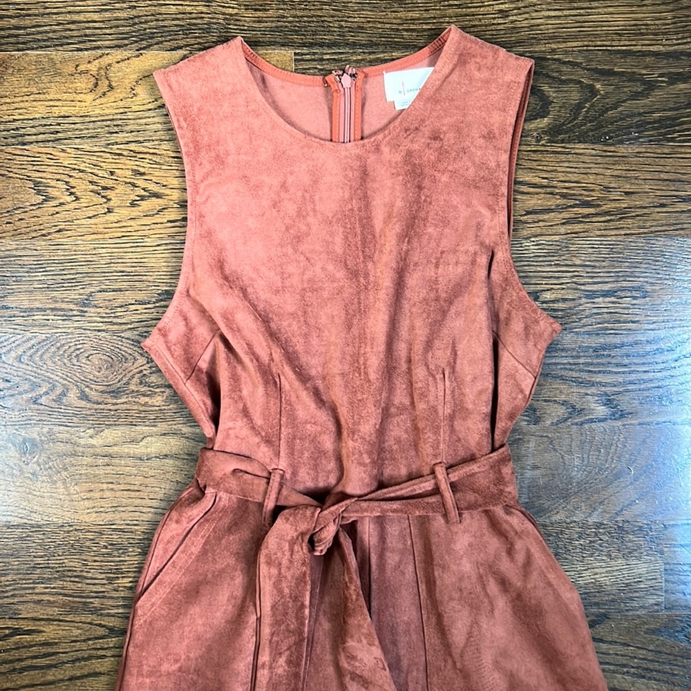 Anthropologie Brushed Suede Jumpsuit Size Small